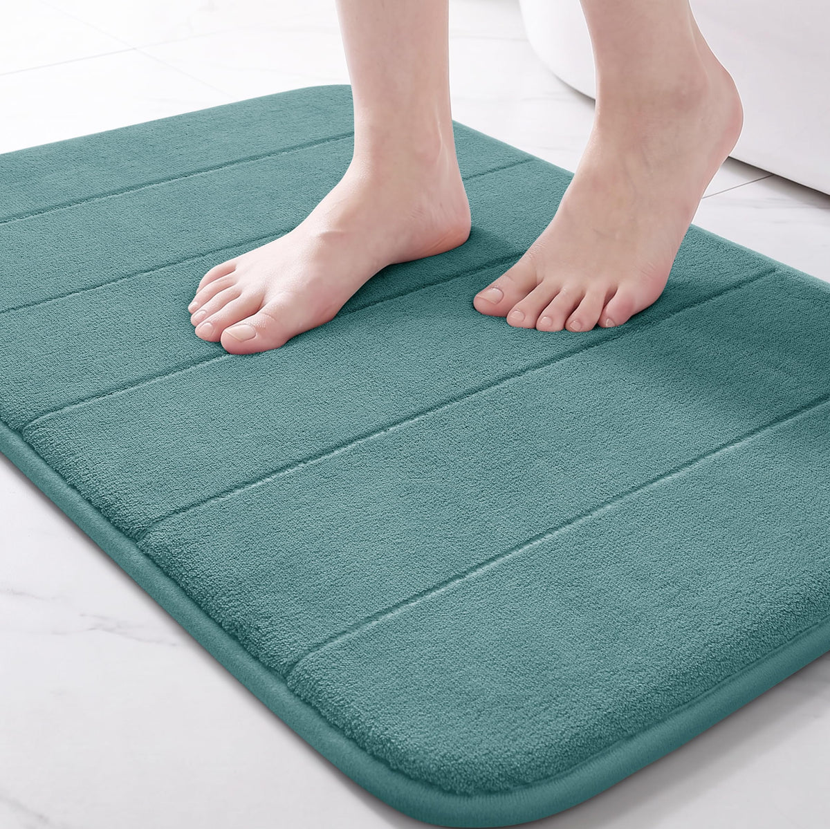 Yimobra Memory Foam Bath Mat, Super Soft Absorbent Bathroom Rug Non Slip 31.5x20 Inch, Quick Dry, Machine Washable Floor Carpet for Tub Shower, Home Decor Accessories, Beige