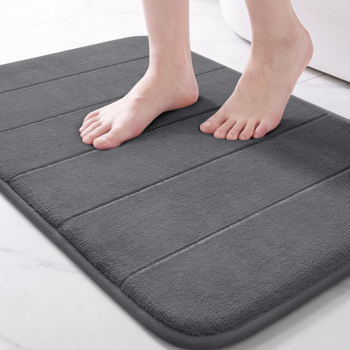 Yimobra Memory Foam Bath Mat, Super Soft Absorbent Bathroom Rug Non Slip 31.5x20 Inch, Quick Dry, Machine Washable Floor Carpet for Tub Shower, Home Decor Accessories, Beige