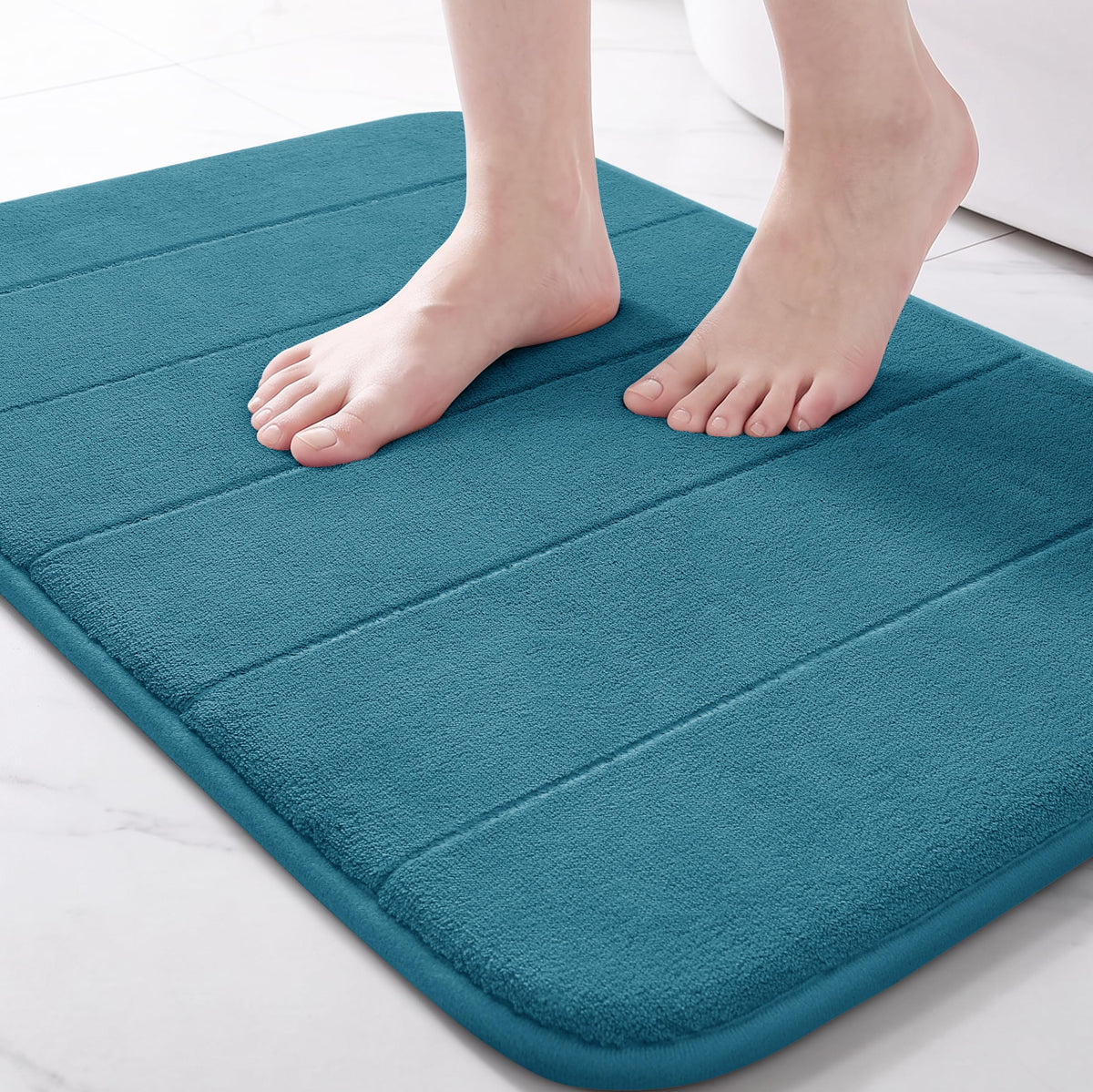 Yimobra Memory Foam Bath Mat, Super Soft Absorbent Bathroom Rug Non Slip 31.5x20 Inch, Quick Dry, Machine Washable Floor Carpet for Tub Shower, Home Decor Accessories, Beige