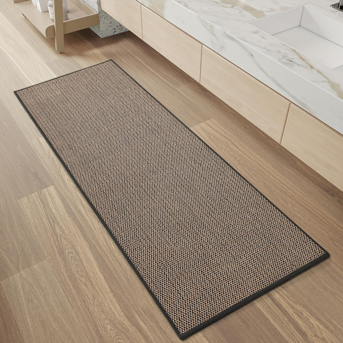 PADOOR Non-Slip Bath Mat, Braided Absorbent Bathroom Mat, 17''x24'' Beige