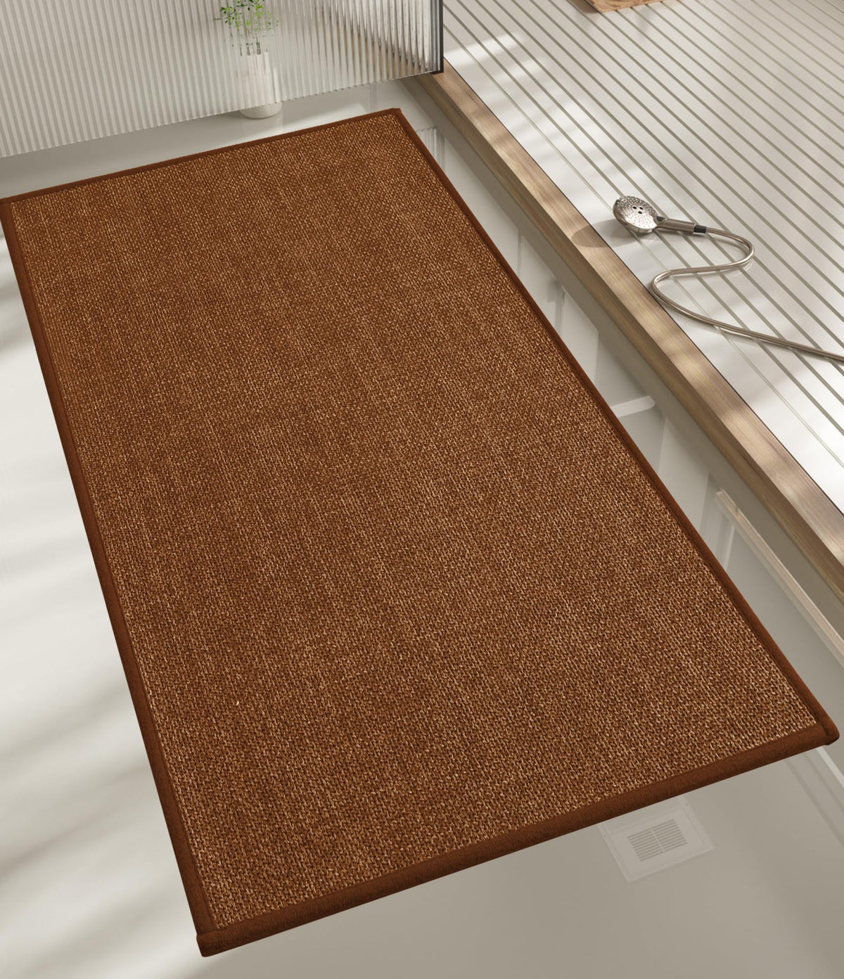 chakme Bathroom Rugs Mat 24x17, Ultra Thin Non Slip Bath Mat Small Quick Dry Absorbent Bath Mat for Bathroom Floor, (Black, 24"x17")