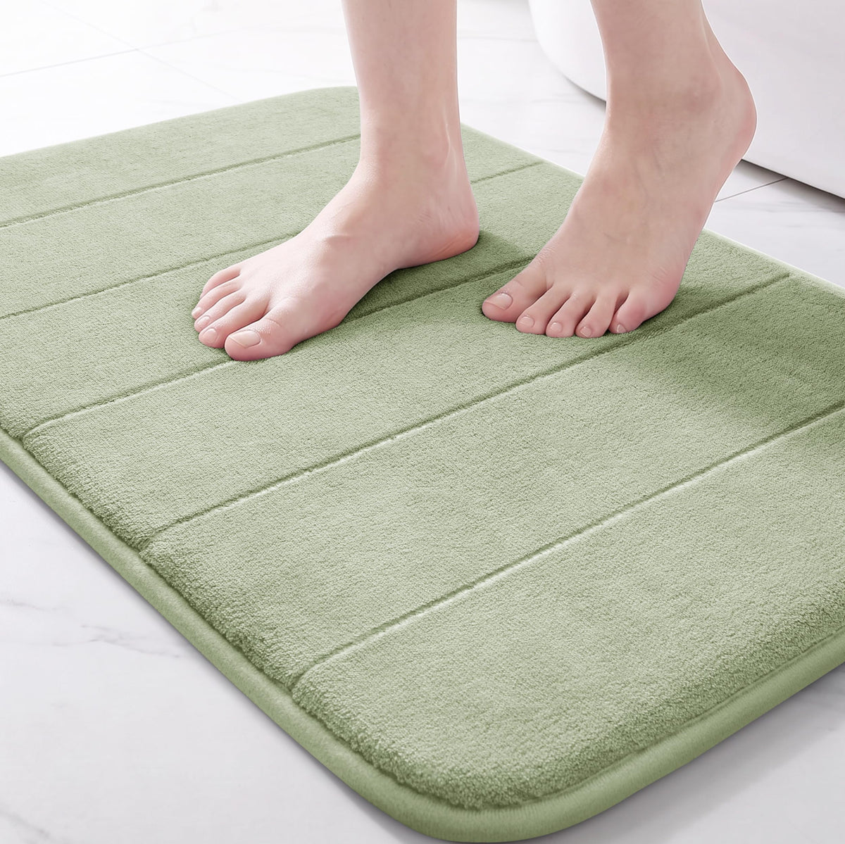 Yimobra Memory Foam Bath Mat, Super Soft Absorbent Bathroom Rug Non Slip 31.5x20 Inch, Quick Dry, Machine Washable Floor Carpet for Tub Shower, Home Decor Accessories, Beige