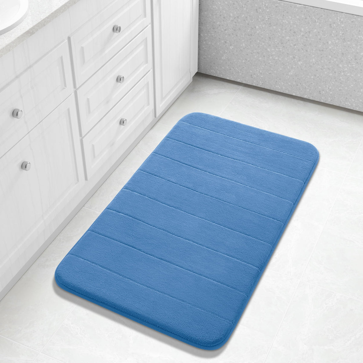 Yimobra Memory Foam Bath Mat, Super Soft Absorbent Bathroom Rug Non Slip 31.5x20 Inch, Quick Dry, Machine Washable Floor Carpet for Tub Shower, Home Decor Accessories, Beige