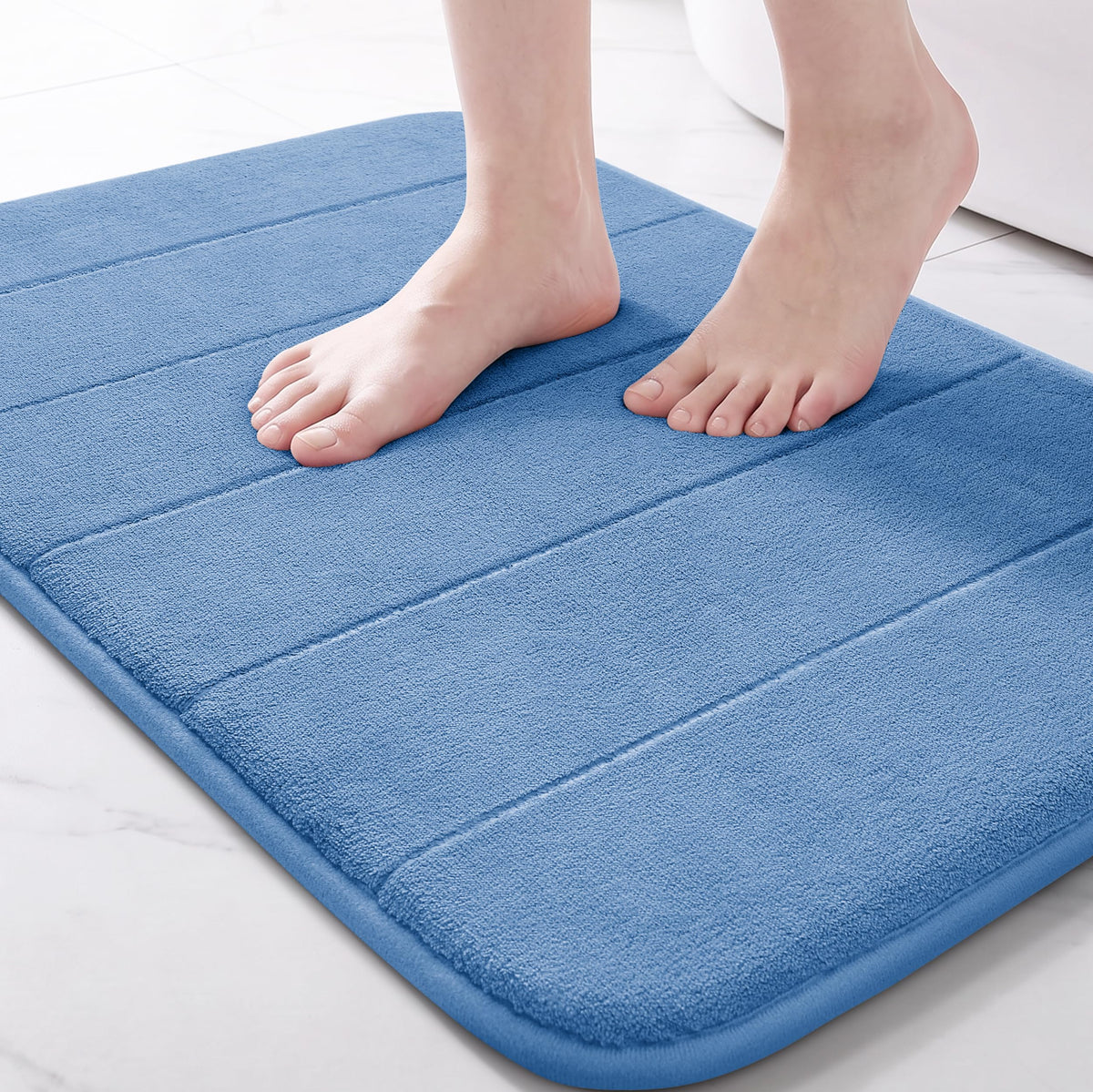 Yimobra Memory Foam Bath Mat, Super Soft Absorbent Bathroom Rug Non Slip 31.5x20 Inch, Quick Dry, Machine Washable Floor Carpet for Tub Shower, Home Decor Accessories, Beige
