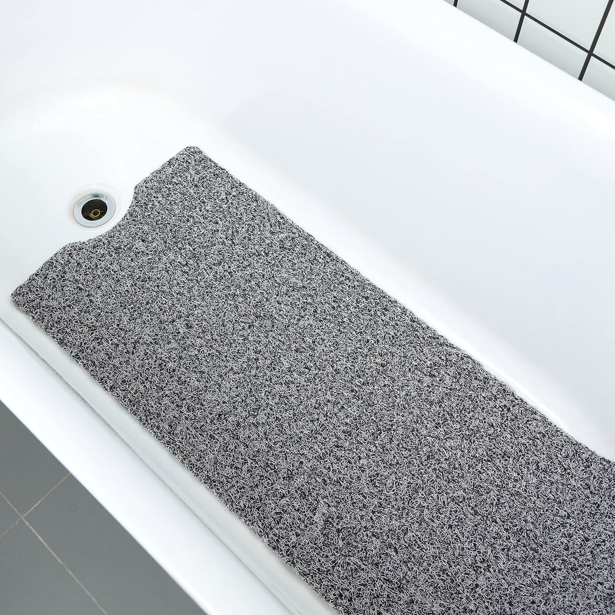 Leotruny Bath Tub Shower Mat 40 x 16 Inch Non-Slip Soft PVC Loofah