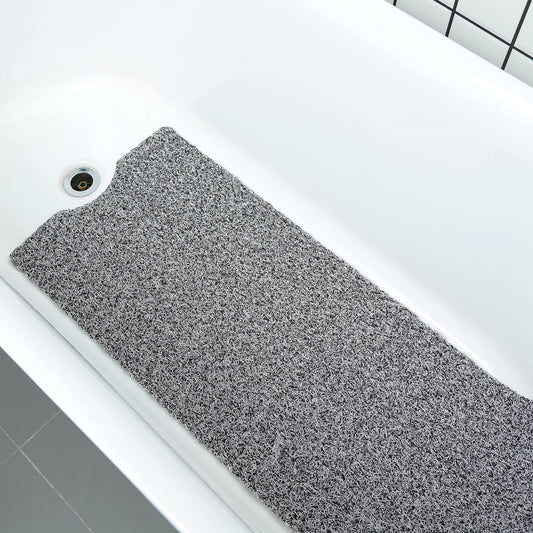 Leotruny Bath Tub Shower Mat 40 x 16 Inch Non-Slip Soft PVC Loofah