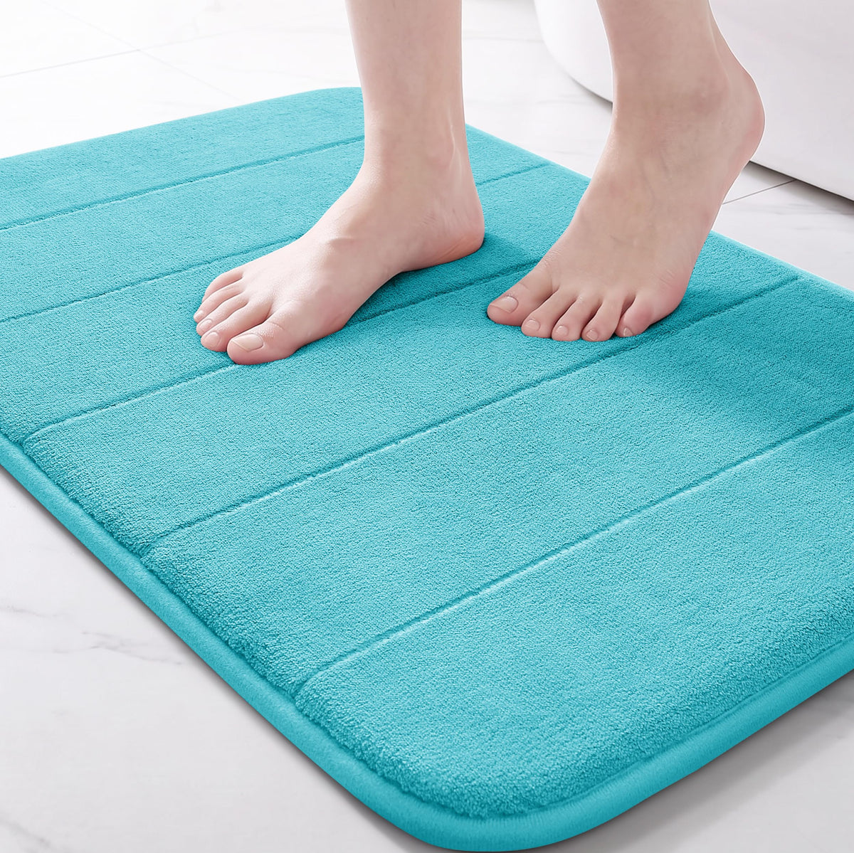 Yimobra Memory Foam Bath Mat, Super Soft Absorbent Bathroom Rug Non Slip 31.5x20 Inch, Quick Dry, Machine Washable Floor Carpet for Tub Shower, Home Decor Accessories, Beige